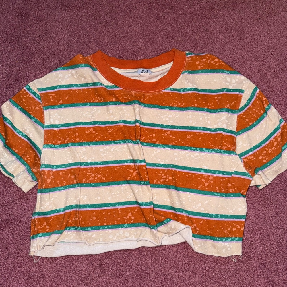 BDG Orange and Green Crop Top
